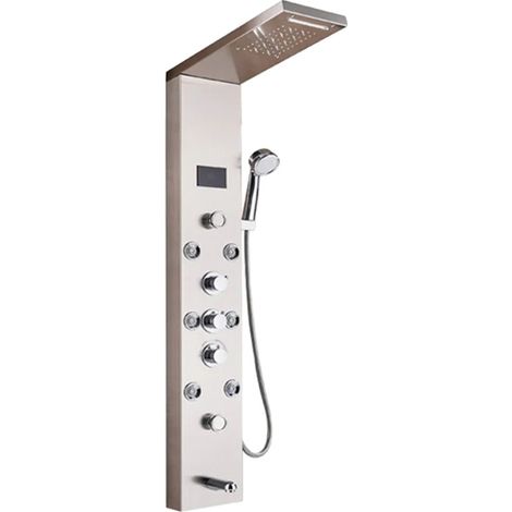 Panneau de Douche LED, Nickel Brossé, Affichage de la Température de l'Eau, Nickel brossé 8009 (1/2)