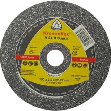 Disco de trocear A 24 R Supra para el Acero, Ø x Espesor : 230 x 3,0 mm, Modelo recto, velocidad máx. 6600 tr/mn