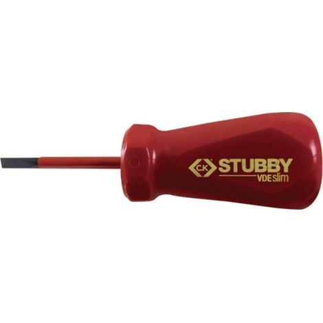 Stubby VDE/1000 V fin Tournevis à fente 5.mm – Rouge