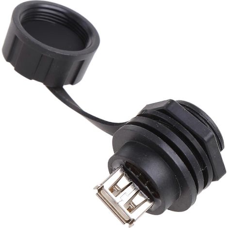 USB 2.0-Buchse, Einbausteckdose, wasserdicht (IP67), mit Schutzkappe