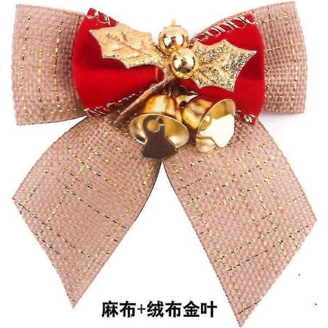 5 pendentifs sapin de Noël avec clochettes et nœud de Noël H (1/4)