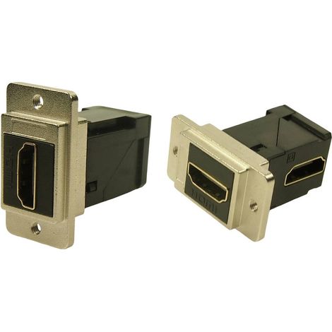 Cliff CP30753M3 Adattatore HDMI Presa Nickel, Nero 1 pz.