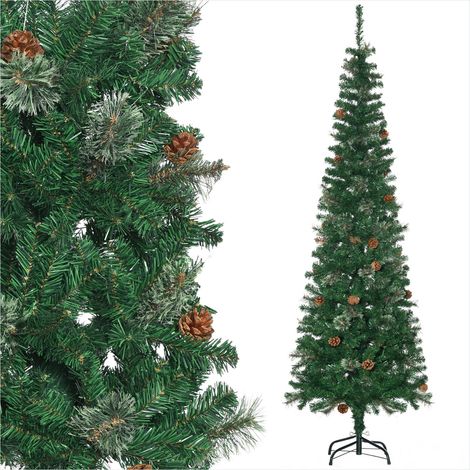 Sapin de Noël artificiel 195 cm 556 branches avec pommes de pin (1/5)