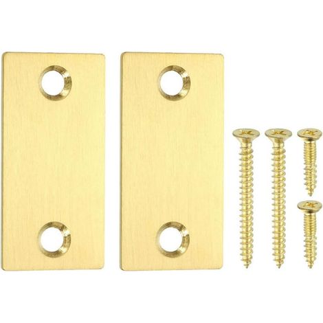 Set of 2 door hole protection plates measuring 2.85 x 5.7 cm with screws (1/5)