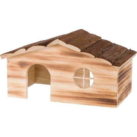 35×18×20cm: Natural living casetta Ragna in legno fiammato/naturale