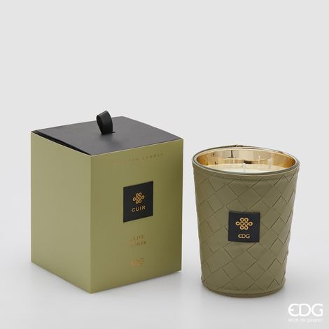 EDG Candela Profumata Cuir Olive Flower 900 gr H 16 cm
