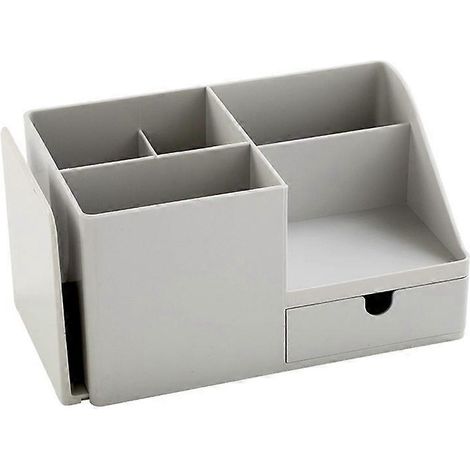 Boîte de rangement grise pour masques cosmétiques, grande capacité, pour bureau. (1/5)