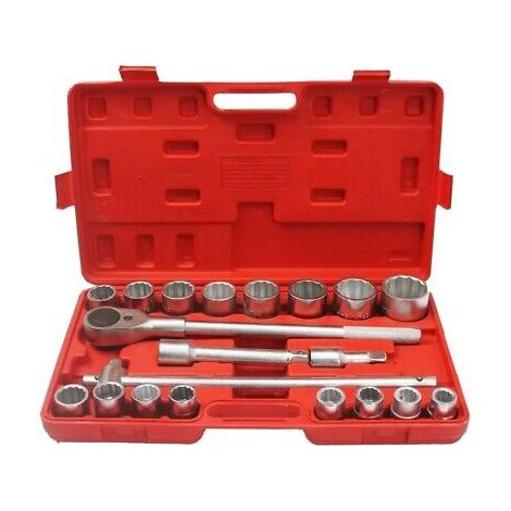 SET CHIAVI A BUSSOLA 3/4" 21 PZ 19-50mm PER CAMION E TRATTORI CHROME VANADIUM (1/4)