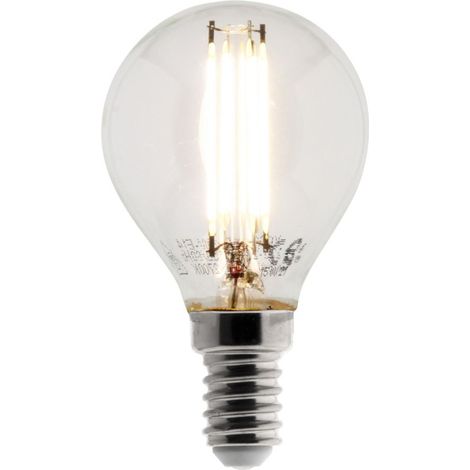 Ampoule déco filament LED sphérique 4W E14 470lm 2700K - Blanc chaud - Zenitech (1/2)