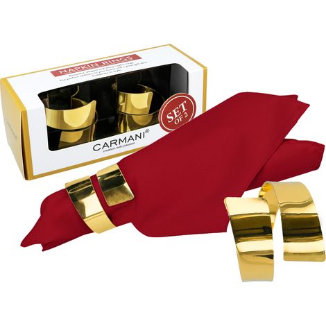 Set di 2 anelli portatovaglioli, decorazioni dorate per la tavola. (1/5)