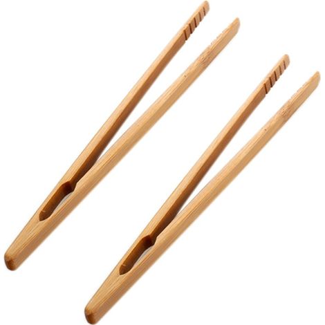 Pinces à grille-pain en bambou naturel de cuisine Clip en bambou pour aliments Pinces à toast Clip de cuisine 18 cm 2 pièces d'excellente qualité abordable