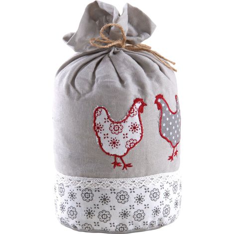Cale-porte en coton et lin 1,5kg Poule