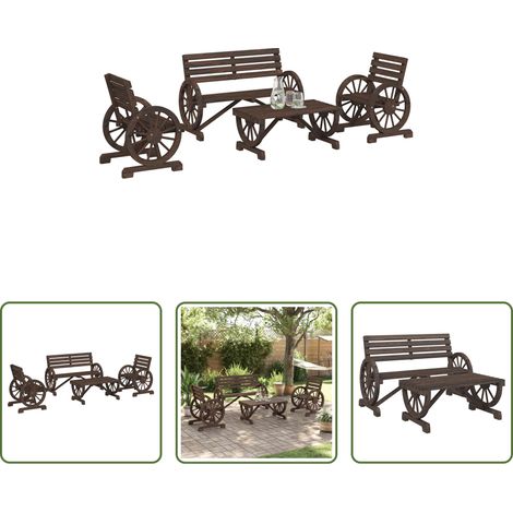 Gartenstuhl -  4-tlg. Garten-Lounge-Set Massivholz Tanne (1/5)