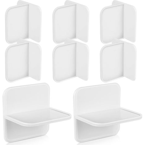 Kit de 8 Fixations Adhésives Anti-basculement pour Meubles en Abs, sans Perçage, Protection Murale Sécurisée pour Commodes, Bibliothèques et Étagères, Accessoires de Fixation (1/5)