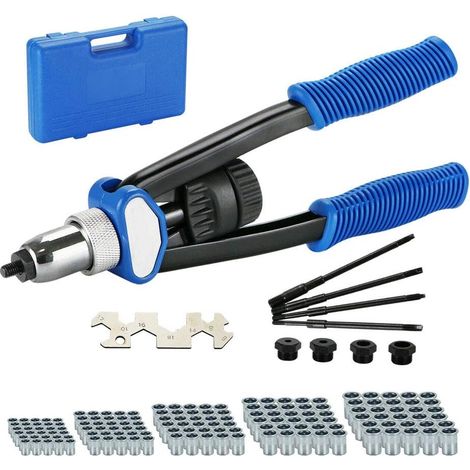 Écrous à rivets jeu de pinces à rivets aveugles à main, jeu de rivets pour outils à rivets, incl. Mandrin 150 Pièces M5-M12