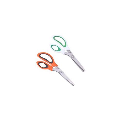 Lot de 2 ciseaux à tissu ondulés et dentés en acier inoxydable, ciseaux multi-usages pour la maison