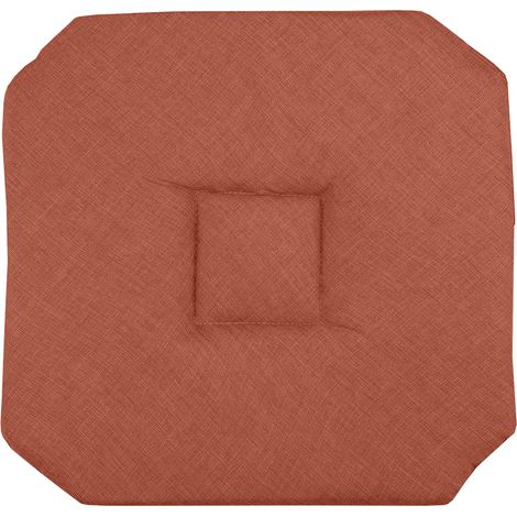 Galette de chaise italienne et unie Terracotta 40x40 cm