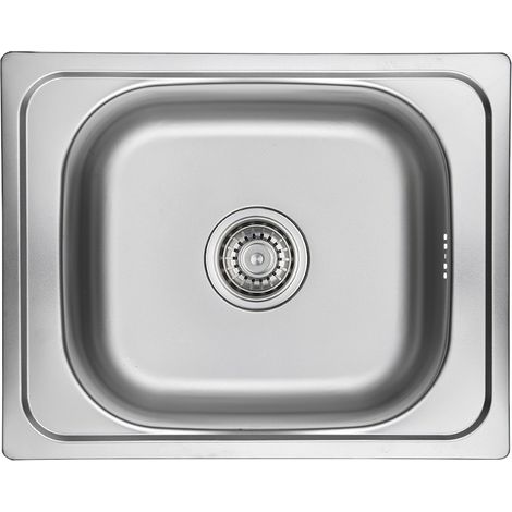 Lavello da cucina in acciaio da incasso Orion 40x50 + sifone (1/2)
