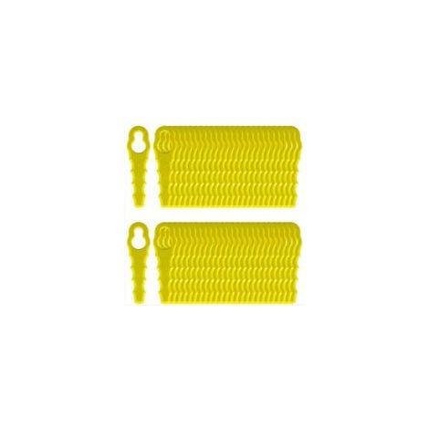 Lot de 100 Lames de Rechange compatible pour Ryobi Coupe Bordure, Têtes Double Lames Dentelées RAC155 RAC157 RAC158.. (1/5)