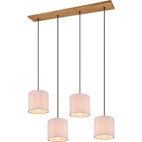 Suspensión Elmau 4xE27 Pantallas Níquel Y Arena L100 cm Trio Lighting (1/4)