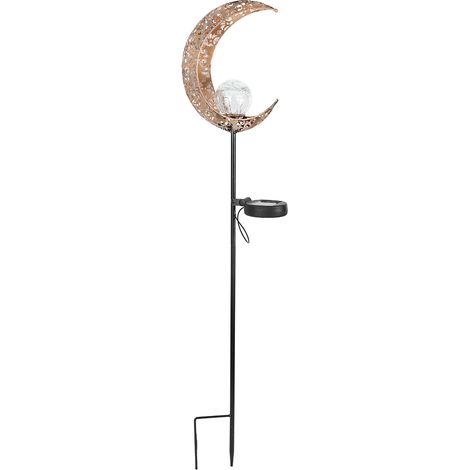 Lampes solaires de jardin en craquelé Globe lumineux sur piquet lune LED étanche décoratives pour terrasses pelouse Verre (1/5)