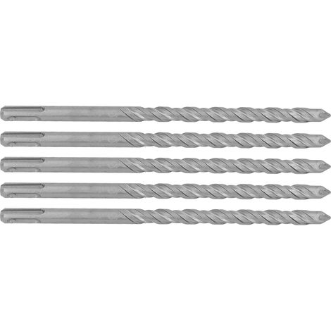 5-teiliges Set Schlagbohrer mit Hartmetallspitze, 2-schneidige Spiralbohrer für Ziegel und Beton, 210 mm, 12 mm / 0,47 Zoll (1/5)