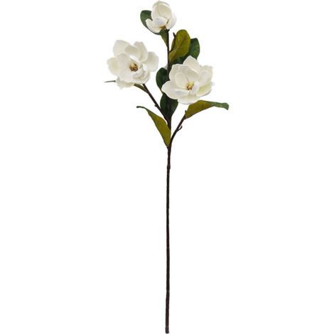 Grand Rouge et Blanc 3 Têtes en Mousse de Fleur de Magnolia Sentiment de Main Fleur de Magnolia Décoration de la Maison Simulation Fleur de Magnolia (2) (1/5)