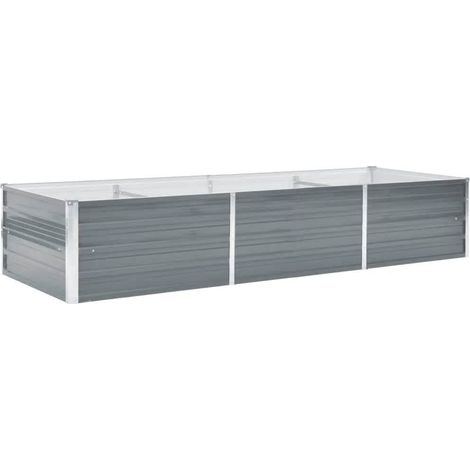 Maison Exclusive - Letto Rialzato Giardino in Acciaio Zincato 240x80x45 cm Grigio