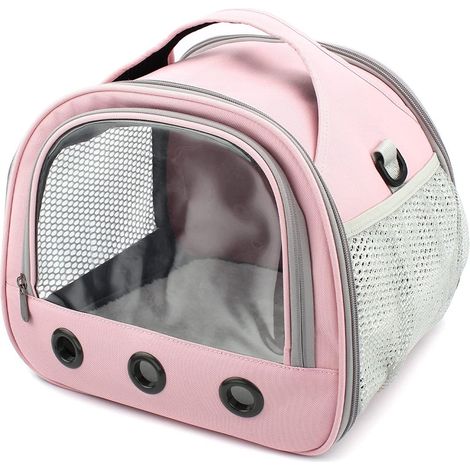 1 Sac de transport, Grande taille, Fenêtre transparente, Poignée épaisse, Sangle réglable, Pour petits animaux (1/5)