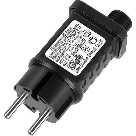Clignoteur pour Guirlande lumineuse 31V 3.6W, Adaptateur Guirlande Lumineuse, Transformateur pour Guirlande LED, GSIP44, Timing fonction Mémoire Mémoire, pour Eclairage, Rideau Lumineux (1/5)