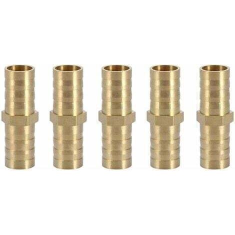 Connecteur Droit Barbelé, Adaptateur de Tuyau Droit Bidirectionnel Laiton Raccord de Tuyau Raccord de Jonction Tube Raccord 10mm(10mm 5pcs) (1/4)