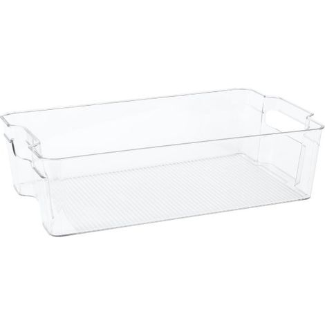 Contenitore organizer per alimenti da frigorifero, in plastica trasparente, 37,5x10x21,5 cm (1/3)