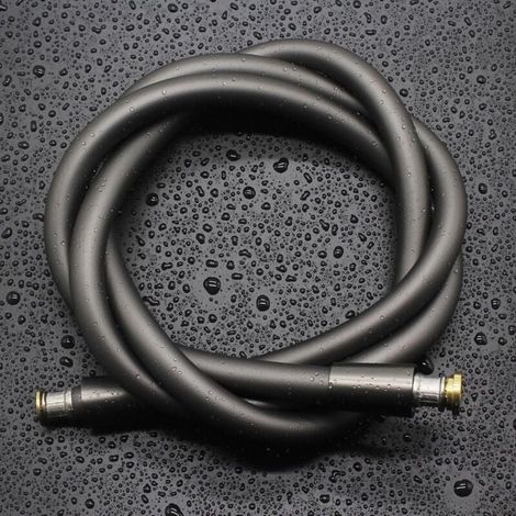 Flexible de Douche, Tuyau de Douche en Doux Silicone Anti-Torsion et Anti-Pliure, Flexible Douchette WC Universel (G1/2 pouces, 1.5M), Pulvérisateur Tuyau pour Toilette/Gris (1/4)