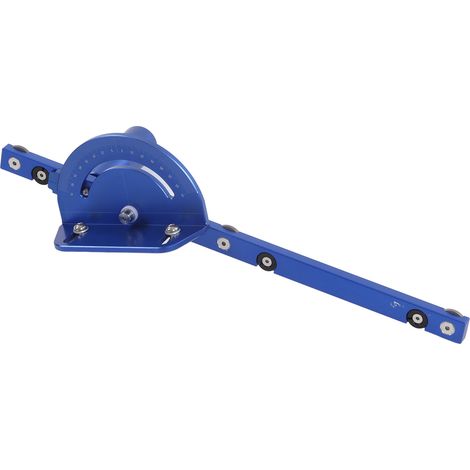 Guide d'onglet pour scie à table en alliage d'aluminium réglage d'angle précis système de coupe à 45° avec tige de poussée outil de menuiserie bleu (1/5)