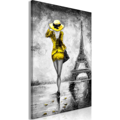 Quadro - Parisian Woman (1 Part) Vertical Yellow - 80x120 (1/4)