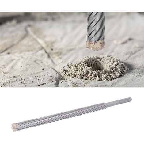 Jeu de forets pour marteau perforateur avec foret à percussion à 6 cannelures et forets en carbure pour brique, pierre et béton. (1/5)