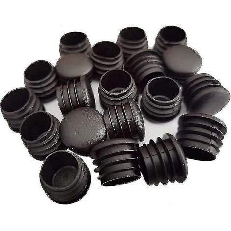 Bouchons ronds en plastique, 20 pièces, noirs, pour embouts de tuyaux, patins de chaise, protection pour pieds de chaise (25 mm) -ayane (1/5)