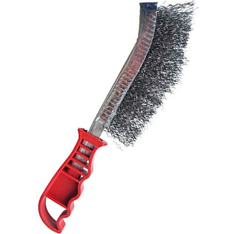 Dapetz ® Steel Wire Brush With Long Plastic Handle General Purpose DIY Tool For Surface Preparation Paint Removal Rust Removal Dirt Cleaning Grills Tiles Blue 1PC (1/4)