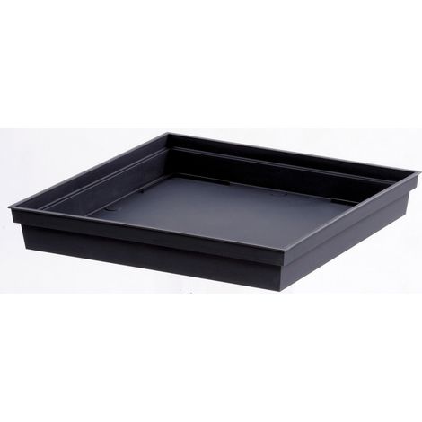 Soucoupe carrée anthracite 30cm – Design Toscane élégant – Protection des surfaces – Fabrication française EDA