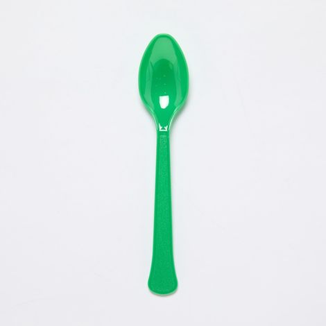 Cuillères écologiques en Plastique réutilisables Vert - 24 pièces (1/3)