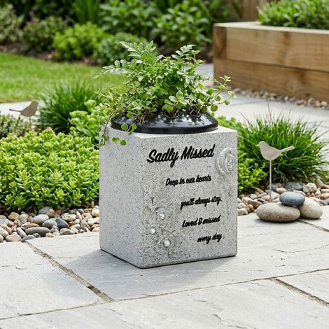 Sadly Missed Memorial Grave Flower Pot (1/2)