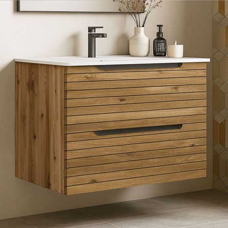Kibath Mueble de baño con Lavabo KEN 60x45 cm acabado Desierto mate 2 cajones suspendido (1/5)