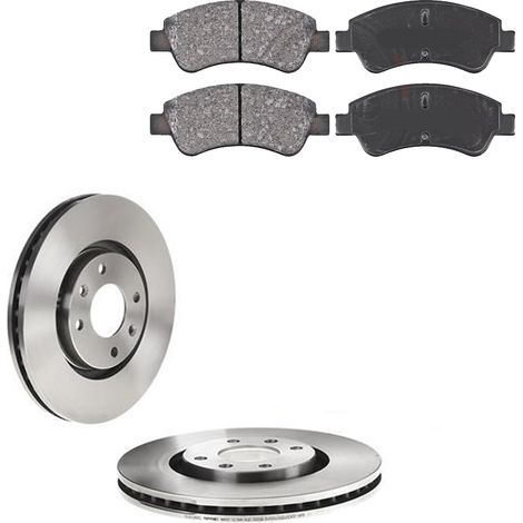 KIT FRENI ANTERIORI compatibile con PEUGEOT 207/207+ (WA,WC) - DISCHI + PASTIGLIE OEM: P 61 066 / 17338 /SOSTITUZIONE DIRETTA/BASSA POLVERE/SILENZIOSO (1/5)