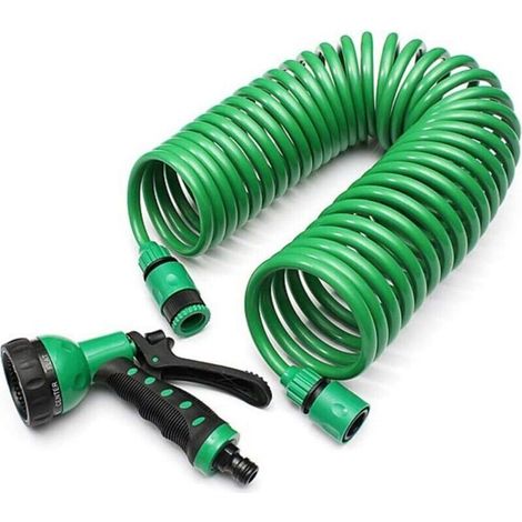 Tuyau d'arrosage extensible de 15 m avec buse multifonction, tuyau d'extension flexible, étanche, sans pli, tuyau d'arrosage léger, tuyau d'arrosage extérieur pliable durable pour pelouse de jardin (1/4)