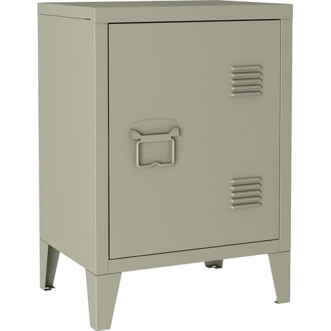 Mesita de noche de acero laminado 57 x 40 x 30 cm camello mate 030008680