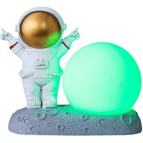 Veilleuse astronaute créative - Lampe de chevet décorative - Lune - Décoration de bureau - Pour chambre d'enfant, (g (1/4)