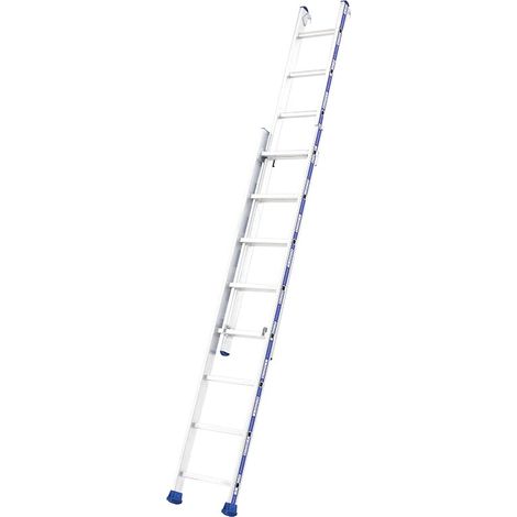 Tubesca Comabi – Échelle télescopique coulisse à main 2 plans 2,06x3,46m – Aluminium ultra léger – Charge maximale 150 kg – Sabots haute sécurité