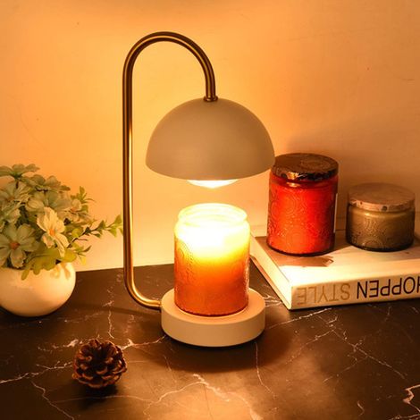 Adjustable electric candle warmer with timer, heat lamp for home, office, bedroom, living room, gift (without timer, white) (1/5)