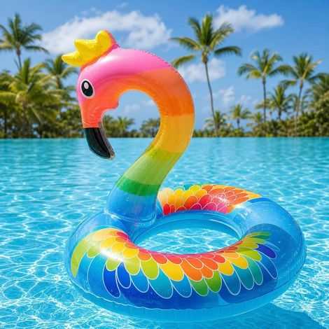Flamant Rose Gonflable, Flotteur Gonflable pour Piscine, Bouée Flamant Gonflable, Bouée Flamant Rose Glitter, pour Les Adolescents Adultes Plage et Piscine (1/5)