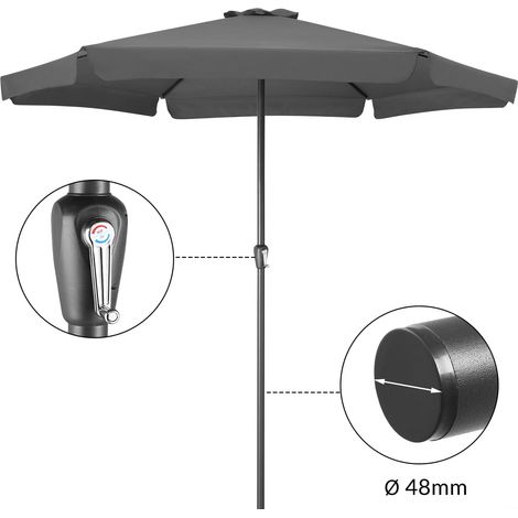 Parasol 33m anthracite uv 40 crank handle water repellent (1/5)